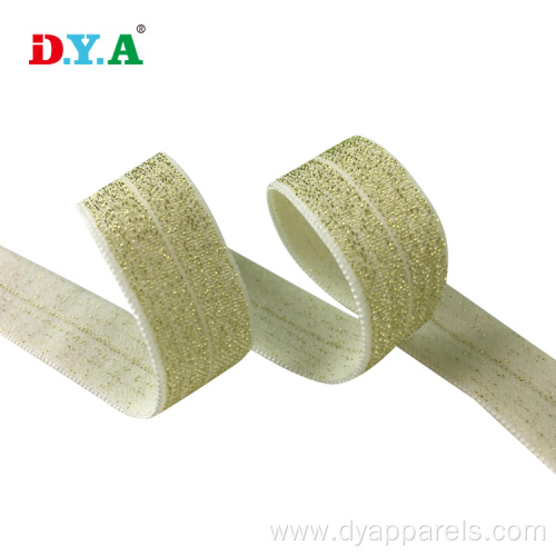 2cm gold or silver color fold over elastic